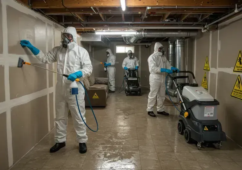 Basement Moisture Removal and Structural Drying process in Sardis City, AL